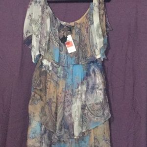 Beautiful brand new paisley 💯 silk mini dress.